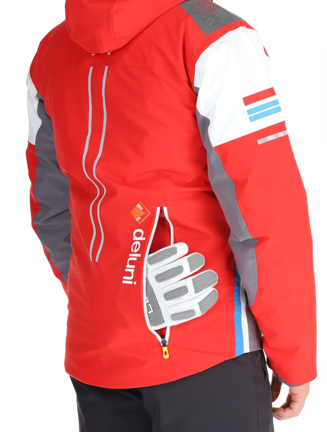 Deluni, Challenger 4 ski-jas heren Red / Anthracite grijs, rood 