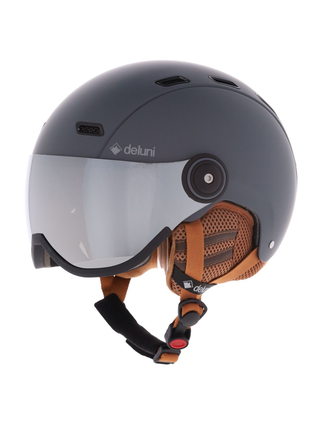 Deluni, Montano Pro 2 skihelm met vizier unisex Matt Dark Grey grijs 