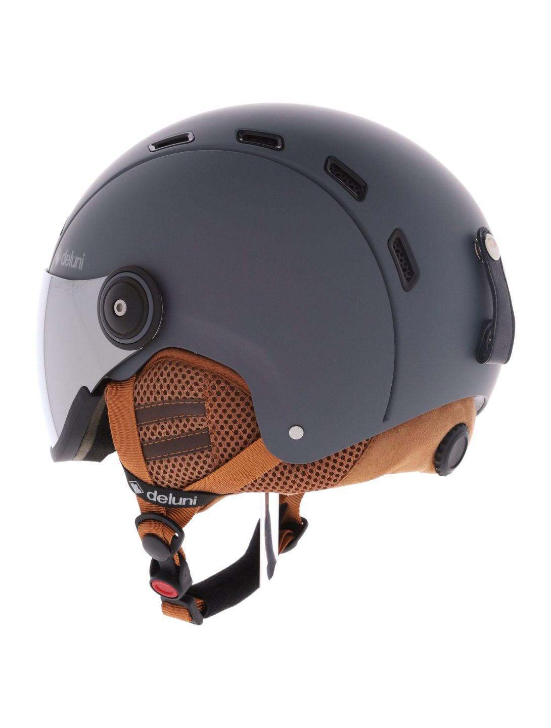 Deluni, Montano Pro 2 skihelm met vizier unisex Matt Dark Grey grijs 