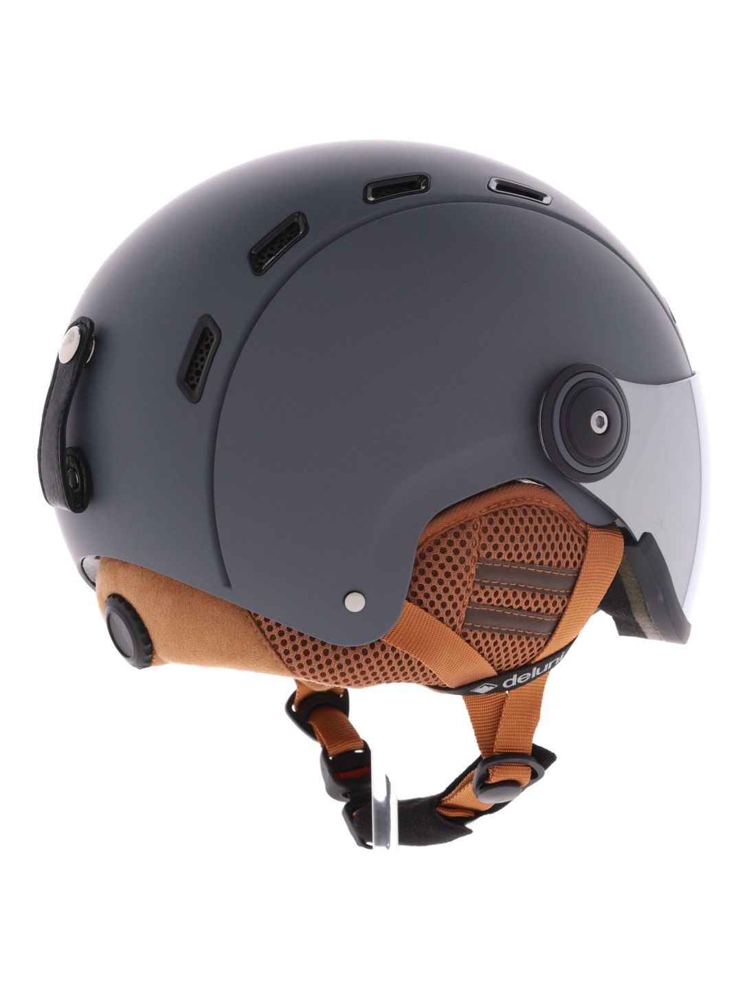 Deluni, Montano Pro 2 skihelm met vizier unisex Matt Dark Grey grijs 