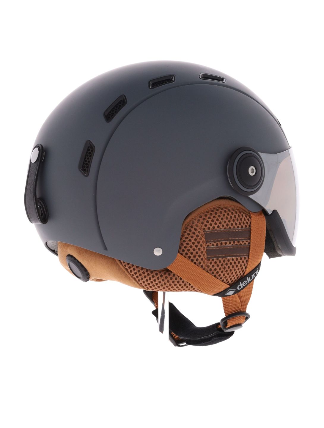 Deluni, Montano Pro 1 skihelm met vizier unisex Dark Grey grijs 