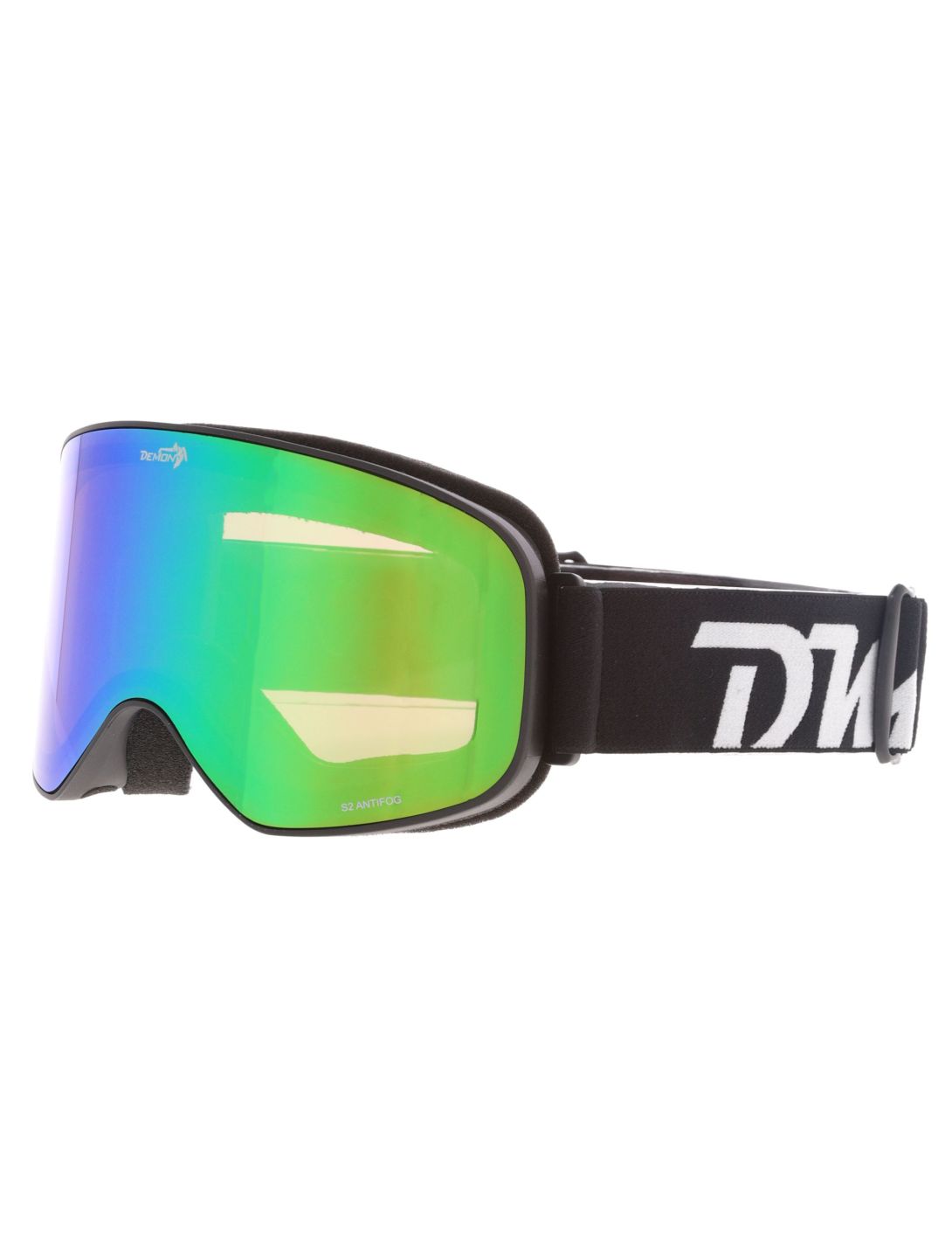 Demon, Master skibril unisex Matt  Black Green - Orange Green Mirror groen, zwart 