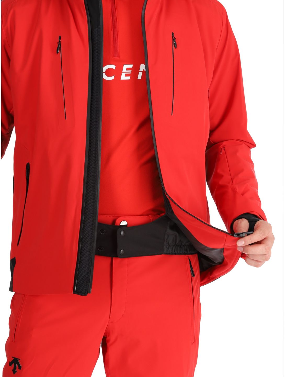 Descente, M-GK29 AA Jas gevoerd heren Electric Red Rood 