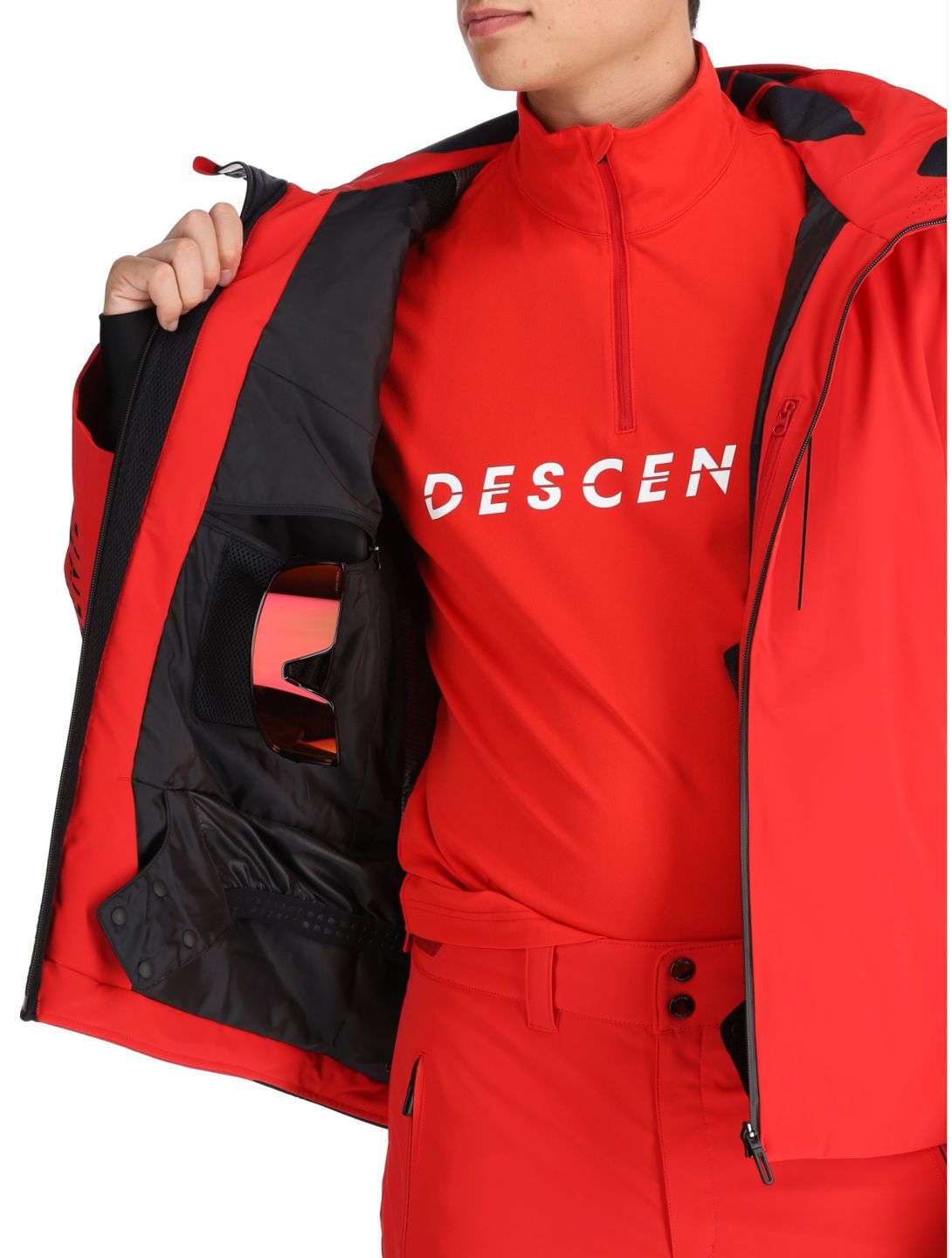 Descente, M-GK29 AA Jas gevoerd heren Electric Red Rood 