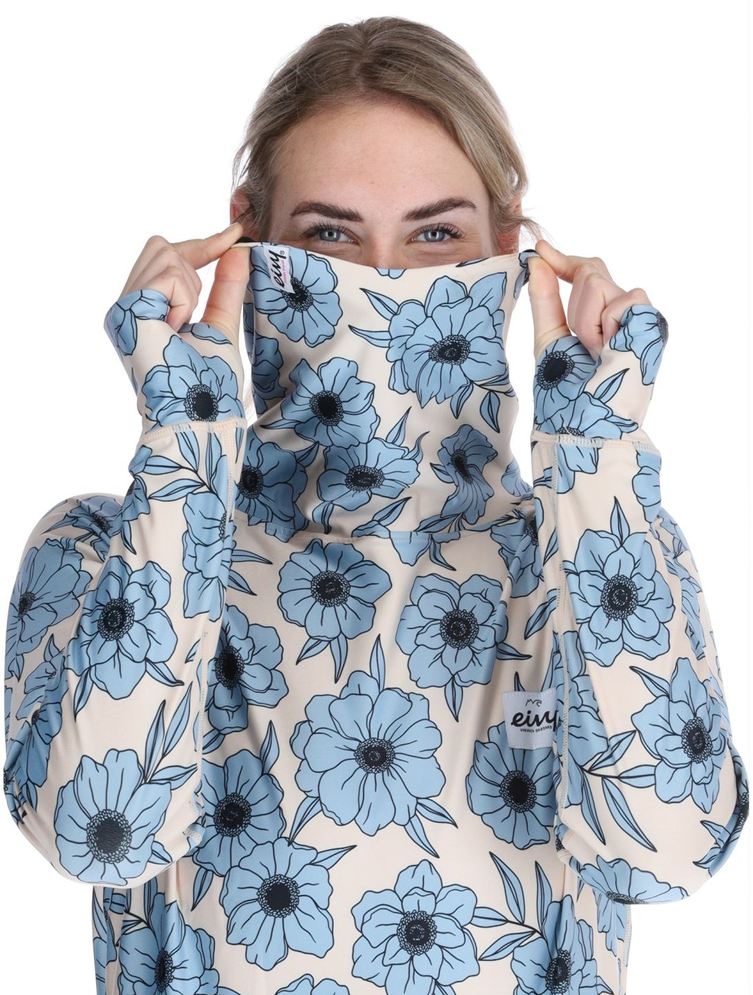 Eivy, Icecold Gaiter FA Thermoshirt dames Blue Flower Blauw, Wit 