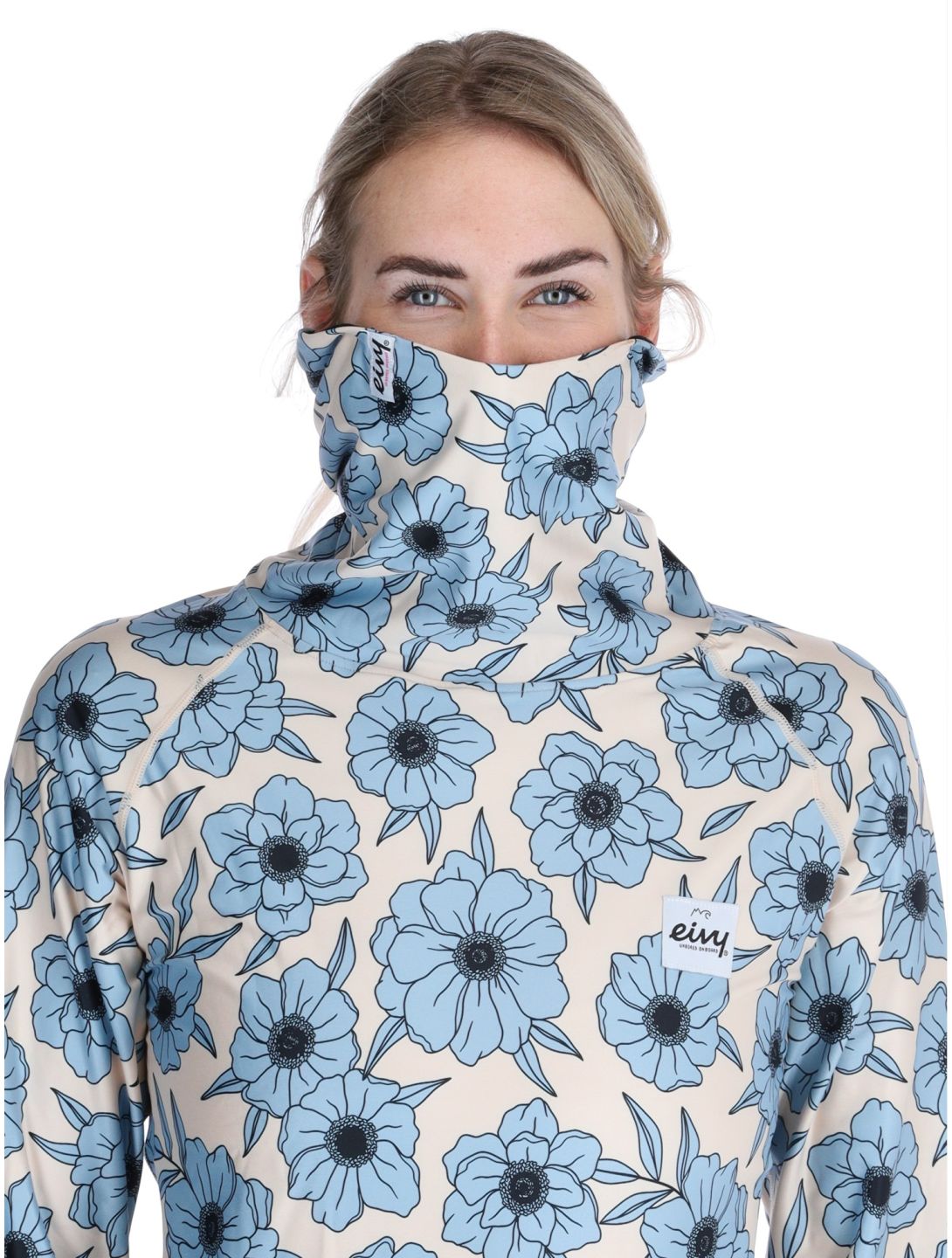 Eivy, Icecold Gaiter FA Thermoshirt dames Blue Flower Blauw, Wit 