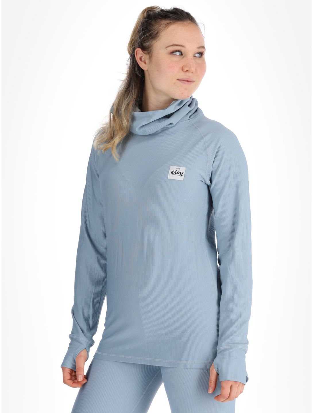 Eivy, Icecold Gaiter Rib FA Thermoshirt dames Faded Fog Blauw 