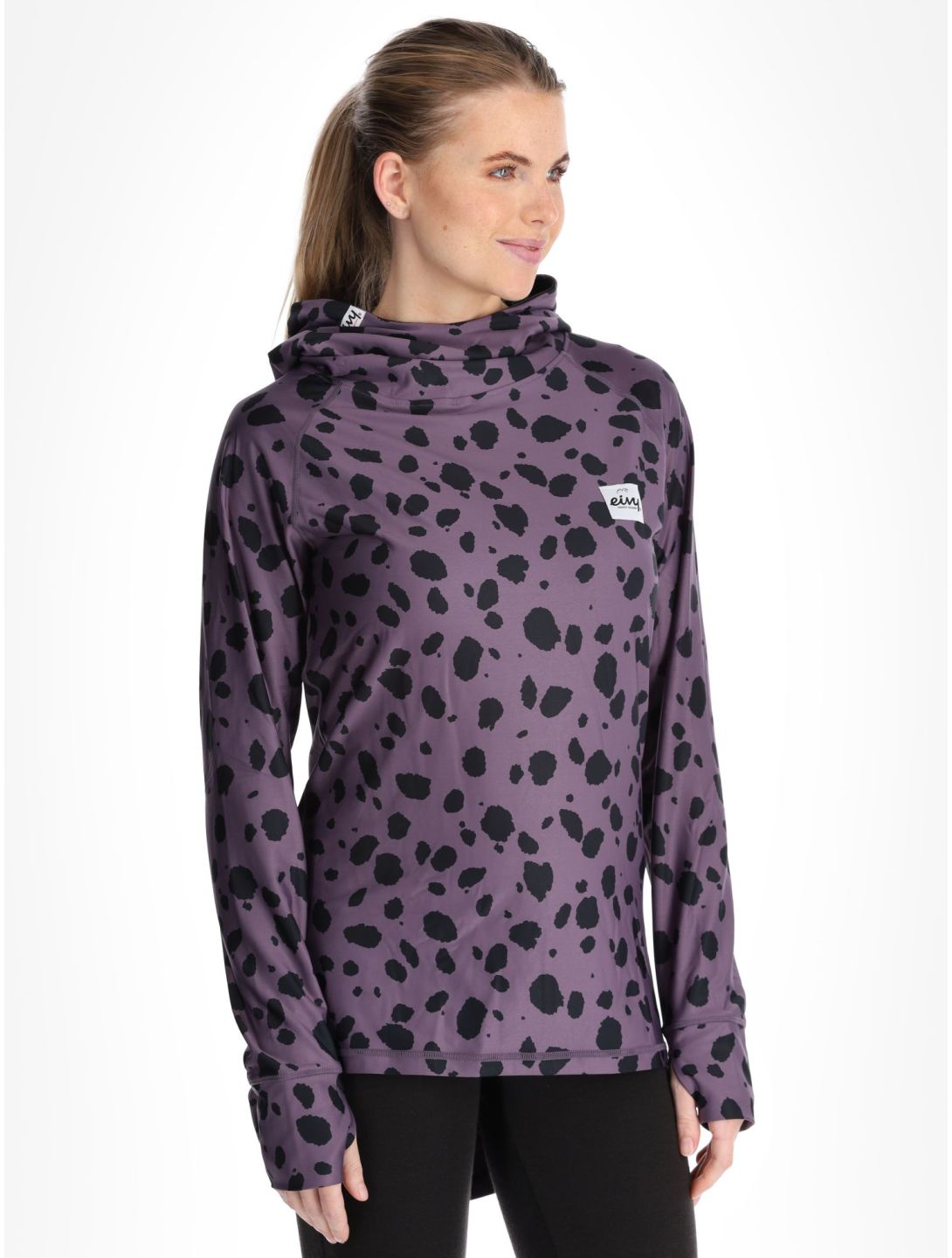 Eivy, Icecold Hood FA Thermoshirt dames Purple Cheetah Paars, Zwart 