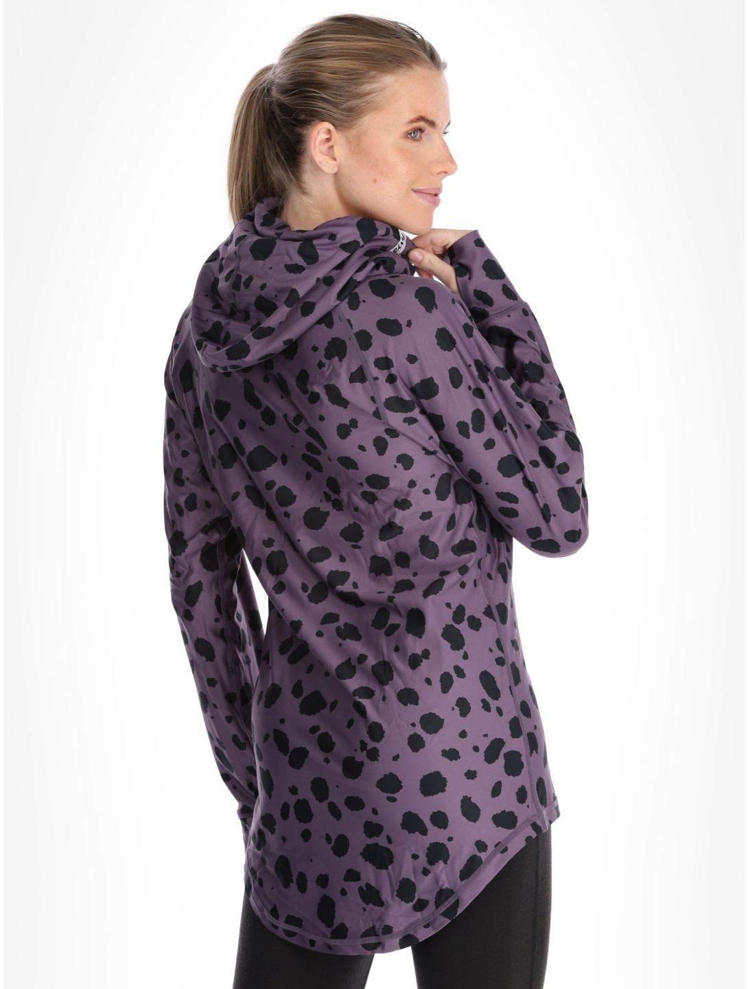 Eivy, Icecold Hood FA Thermoshirt dames Purple Cheetah Paars, Zwart 