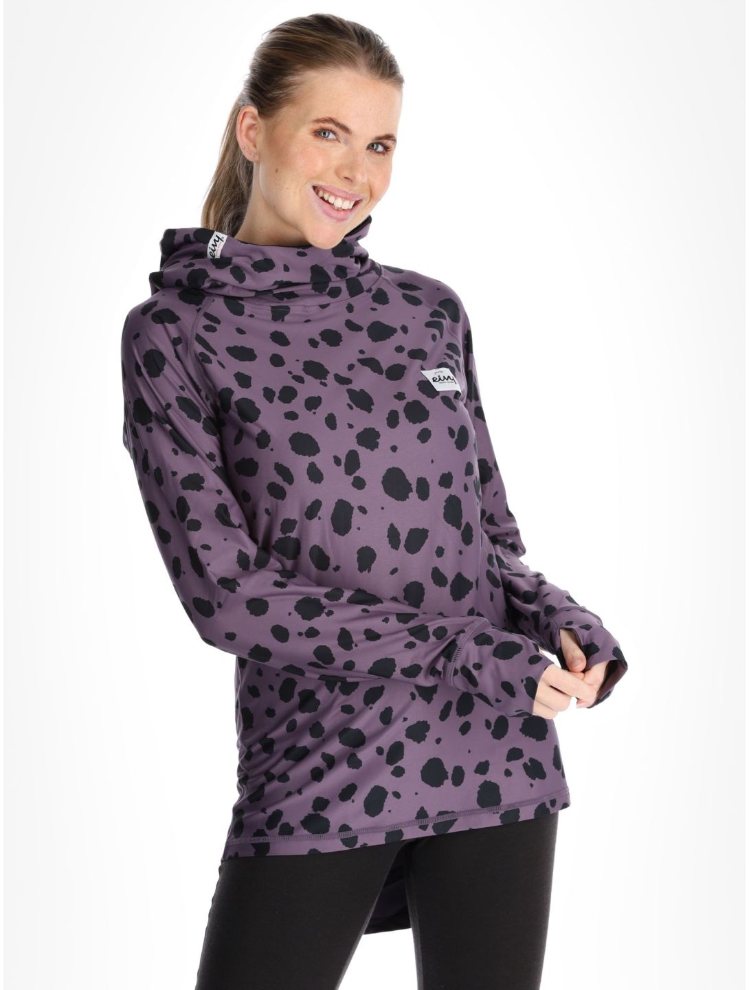 Eivy, Icecold Hood FA Thermoshirt dames Purple Cheetah Paars, Zwart 