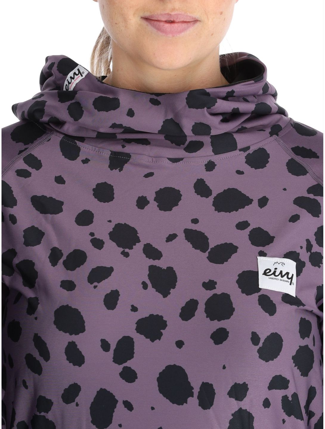 Eivy, Icecold Hood FA Thermoshirt dames Purple Cheetah Paars, Zwart 