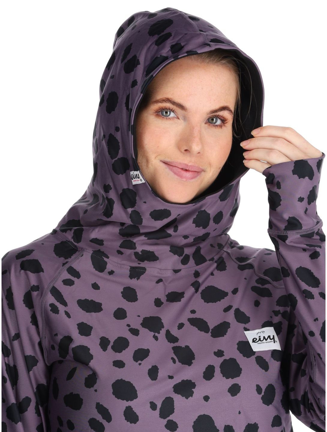 Eivy, Icecold Hood FA Thermoshirt dames Purple Cheetah Paars, Zwart 