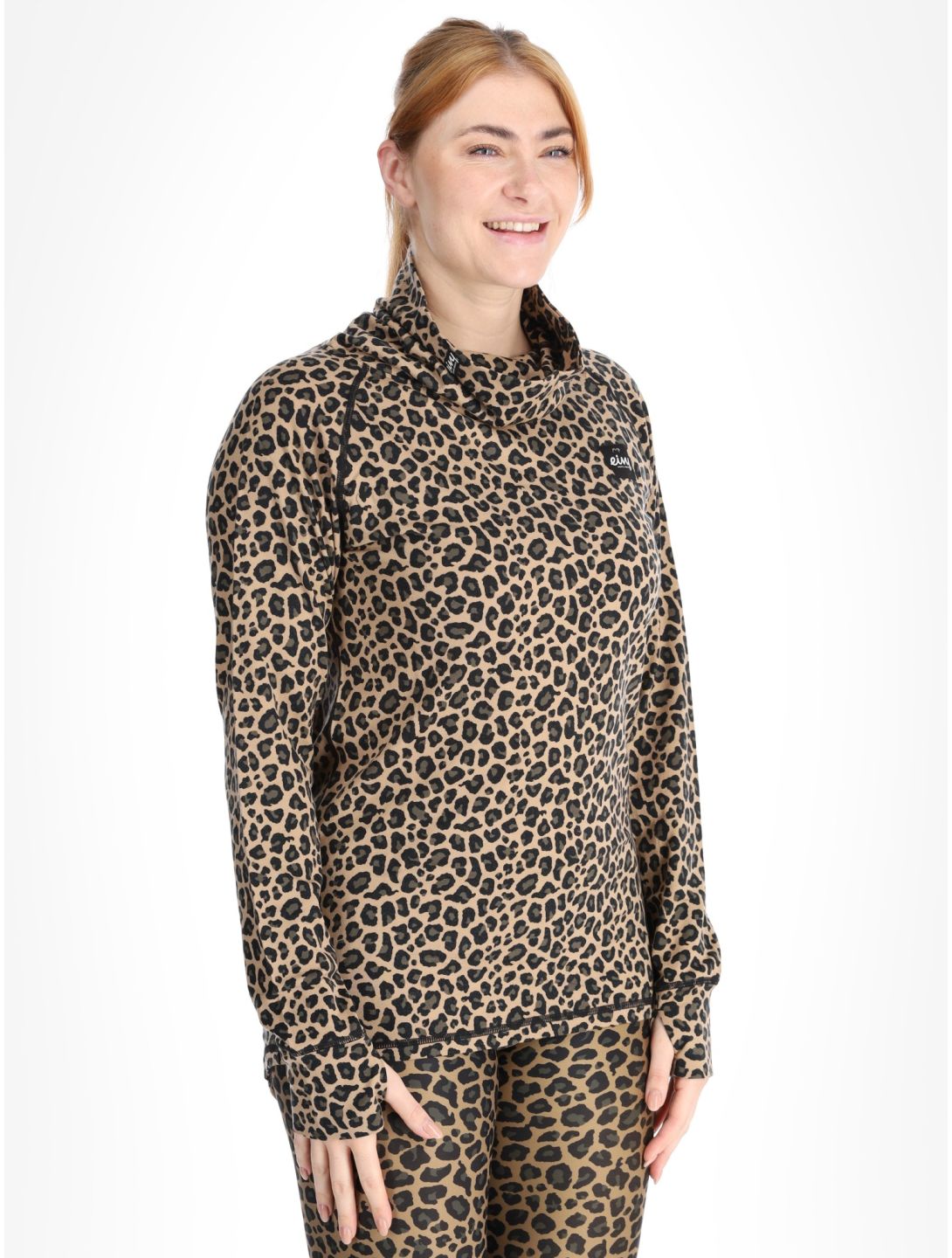 Eivy, Icecold Wool FA Thermoshirt dames Leopard Bruin 