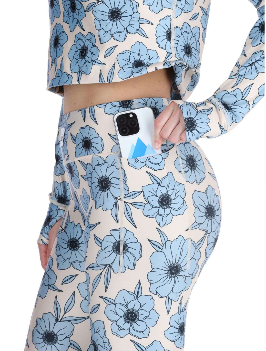 Eivy, Pocket FB Thermobroek dames Blue Flower Blauw, Wit 