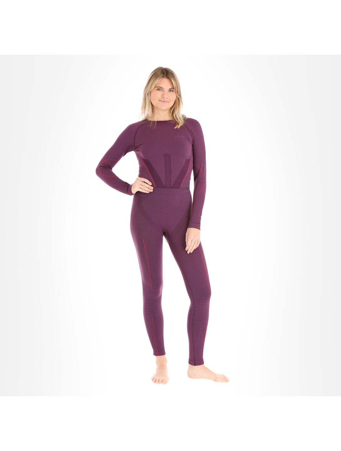 Falke, Long Tights W thermobroek dames dark violet paars 