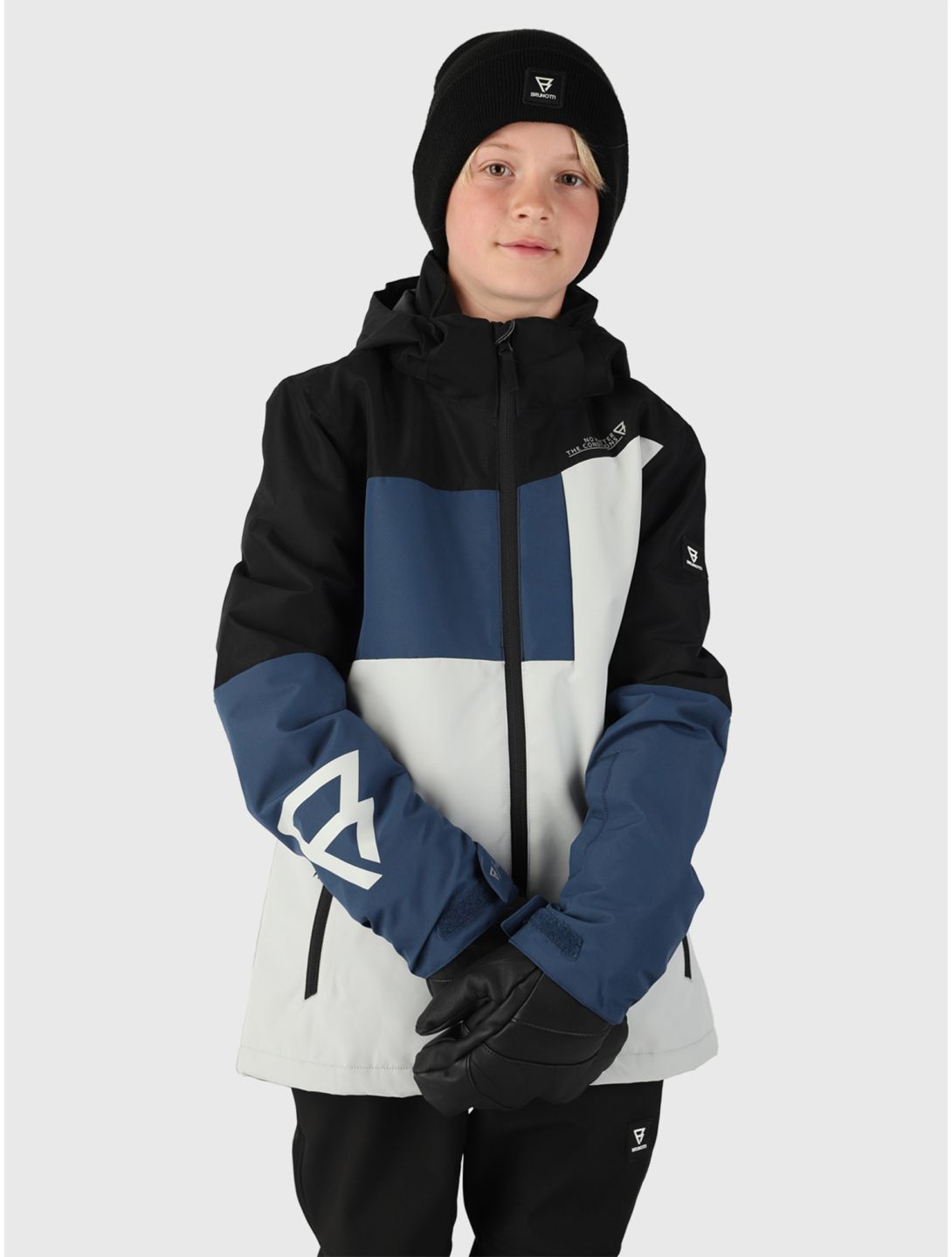 Brunotti, Flynnery ski-jas kinderen Stone Grey blauw, grijs, zwart 