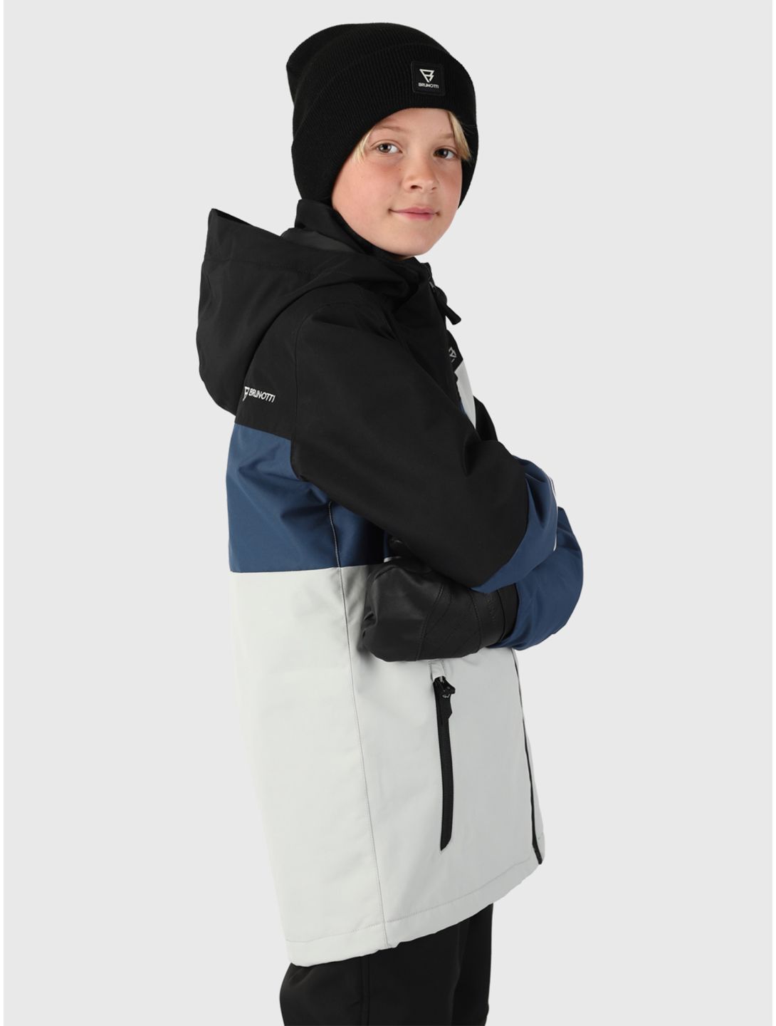 Brunotti, Flynnery ski-jas kinderen Stone Grey blauw, grijs, zwart 