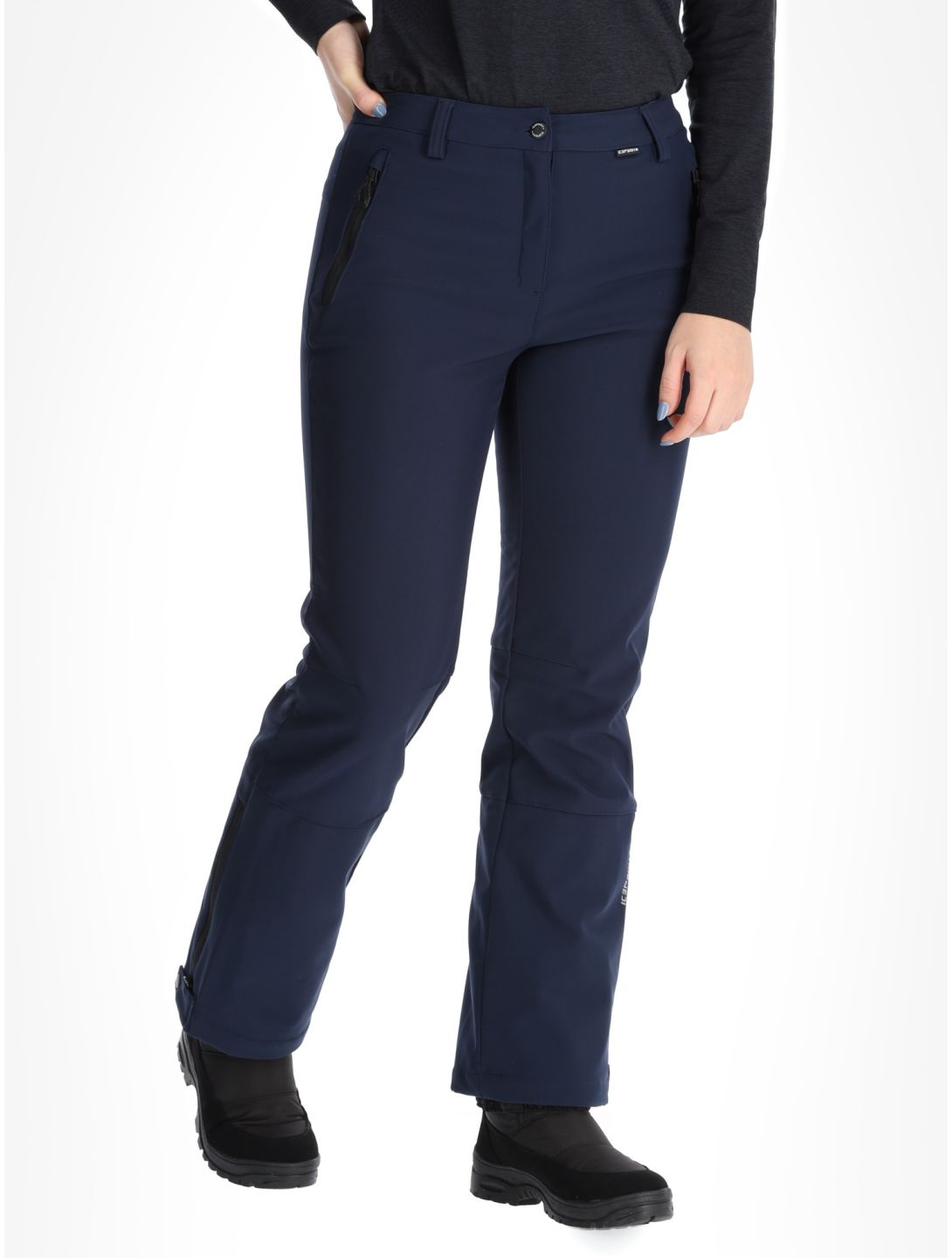 Frechen softshell skibroek kort model dames Dark Blue blauw 