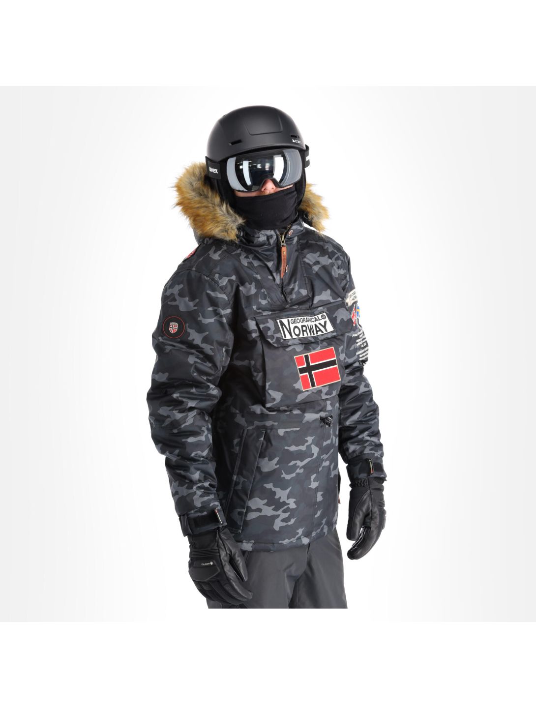 Geographical Norway, Barman Men Camo 068 winter anorak heren zwart 