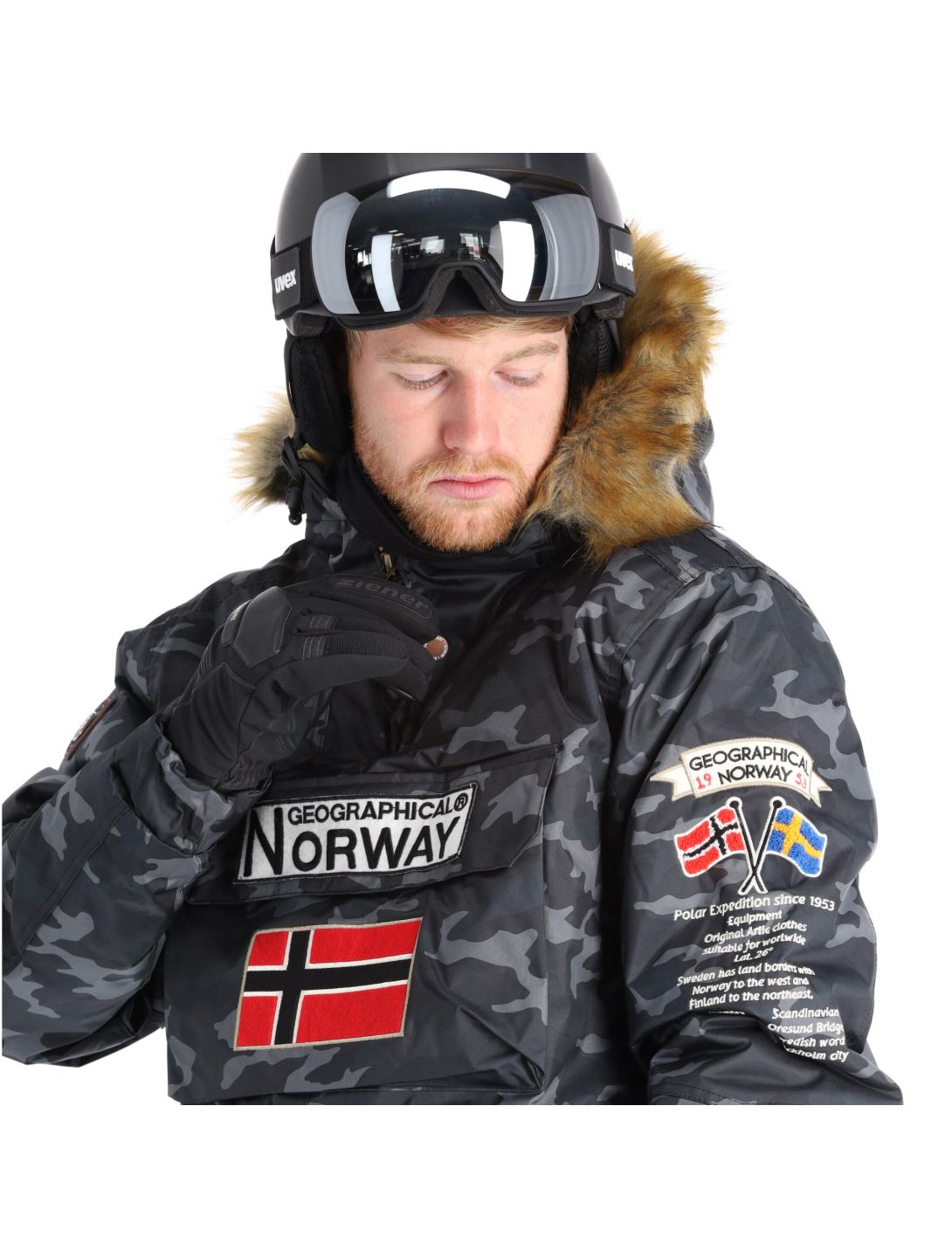 Geographical Norway, Barman Men Camo 068 winter anorak heren zwart 