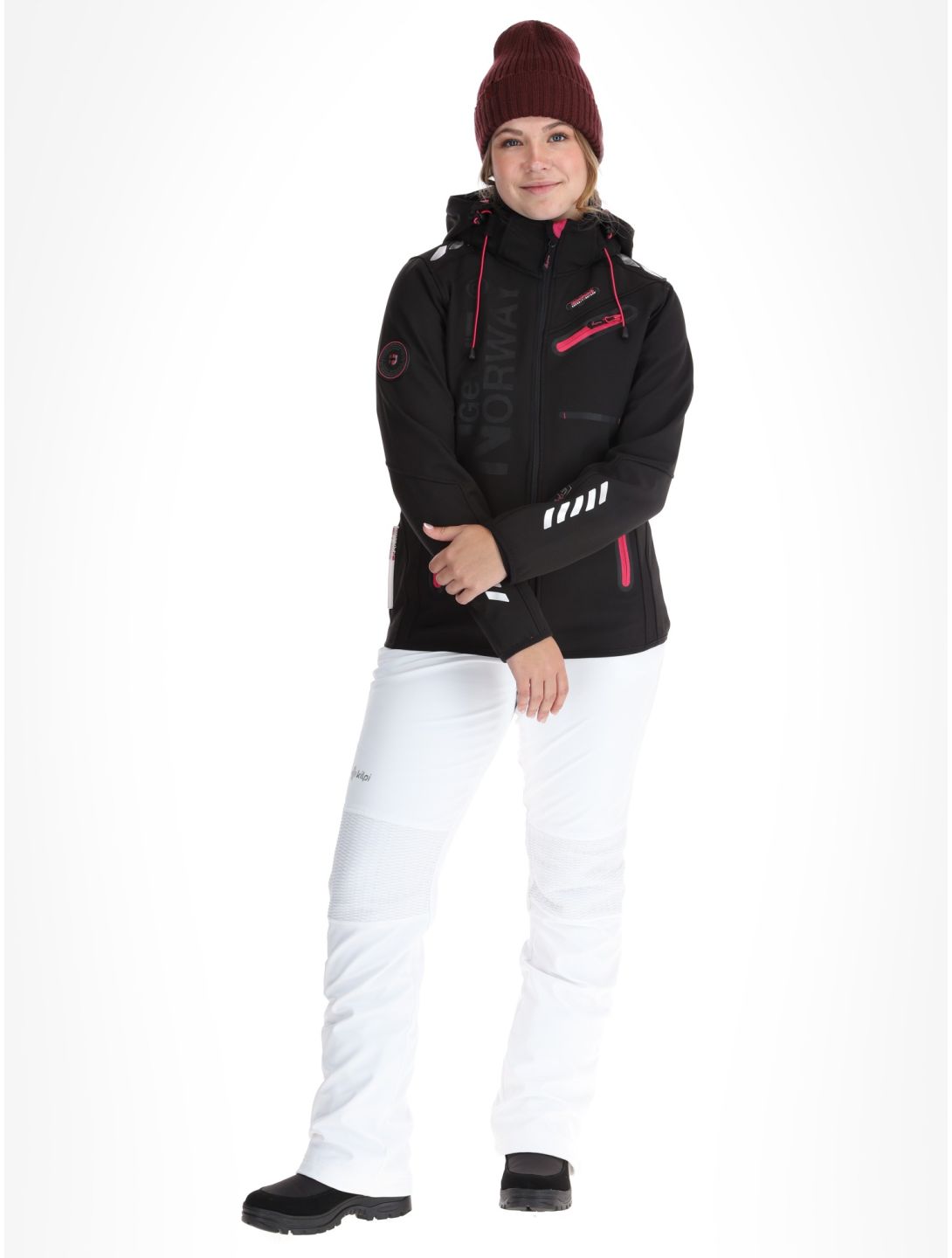 Geographical Norway, Reine AC Softshell jas dames Black / Pink Roze, Zwart 