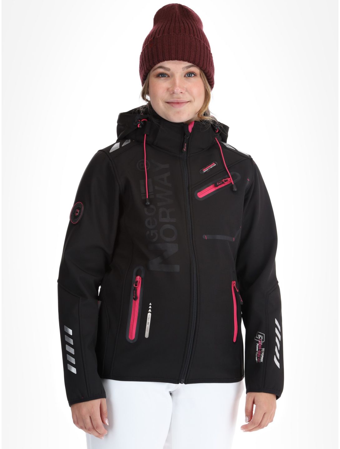 Geographical Norway, Reine AC Softshell jas dames Black / Pink Roze, Zwart 