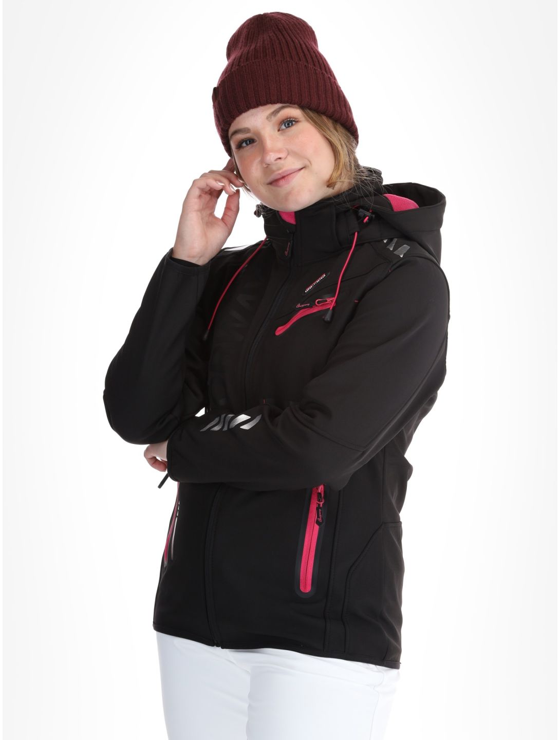 Geographical Norway, Reine AC Softshell jas dames Black / Pink Roze, Zwart 