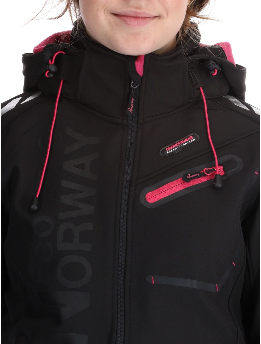 Geographical Norway, Reine AC Softshell jas dames Black / Pink Roze, Zwart 