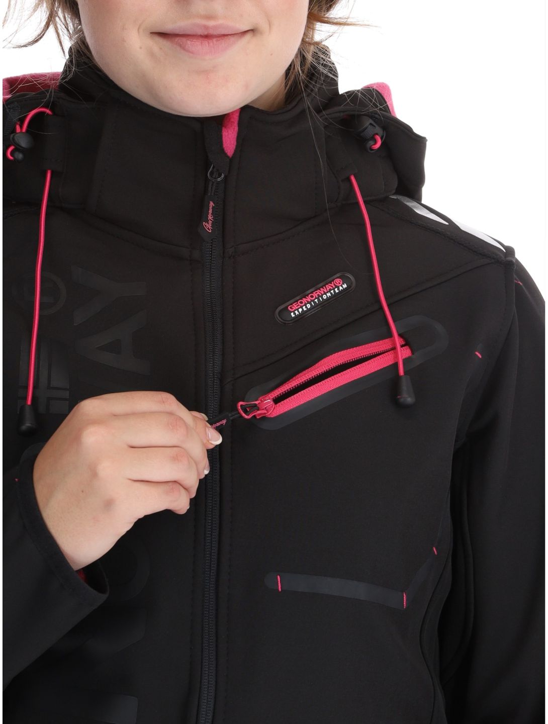 Geographical Norway, Reine AC Softshell jas dames Black / Pink Roze, Zwart 