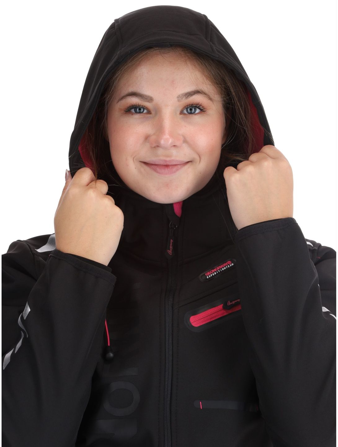 Geographical Norway, Reine AC Softshell jas dames Black / Pink Roze, Zwart 