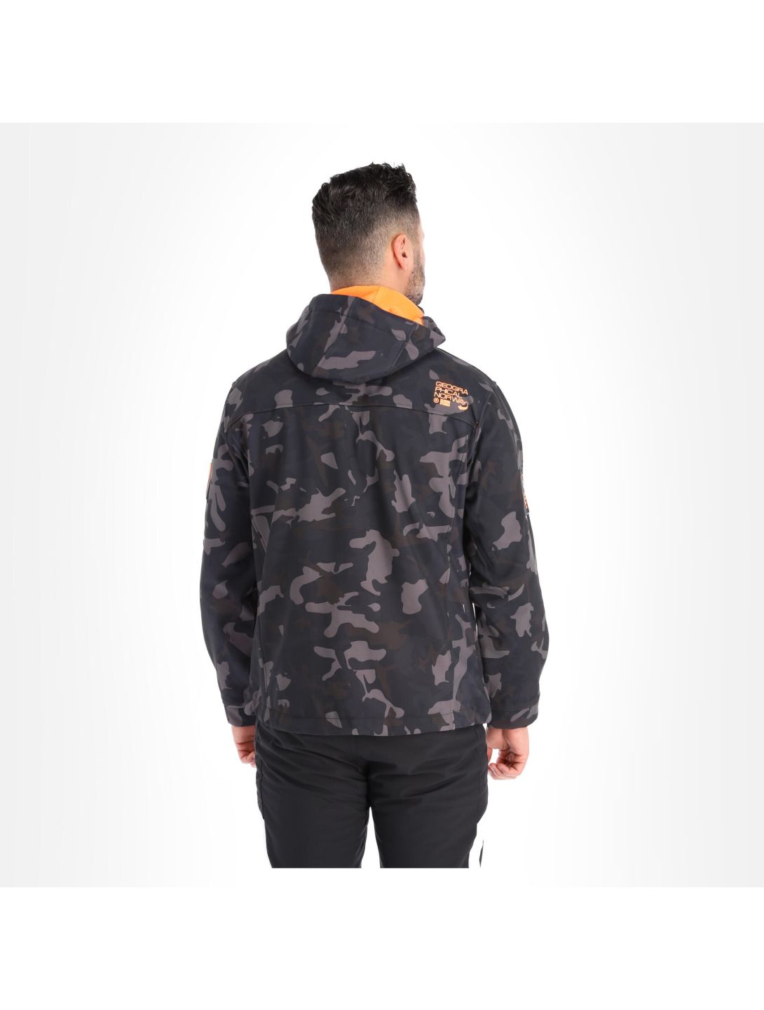 Geographical Norway, Torry Camo 007 softshell ski-jas heren oranje, zwart 