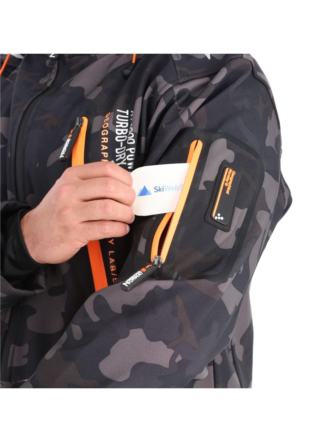 Geographical Norway, Torry Camo 007 softshell ski-jas heren oranje, zwart 