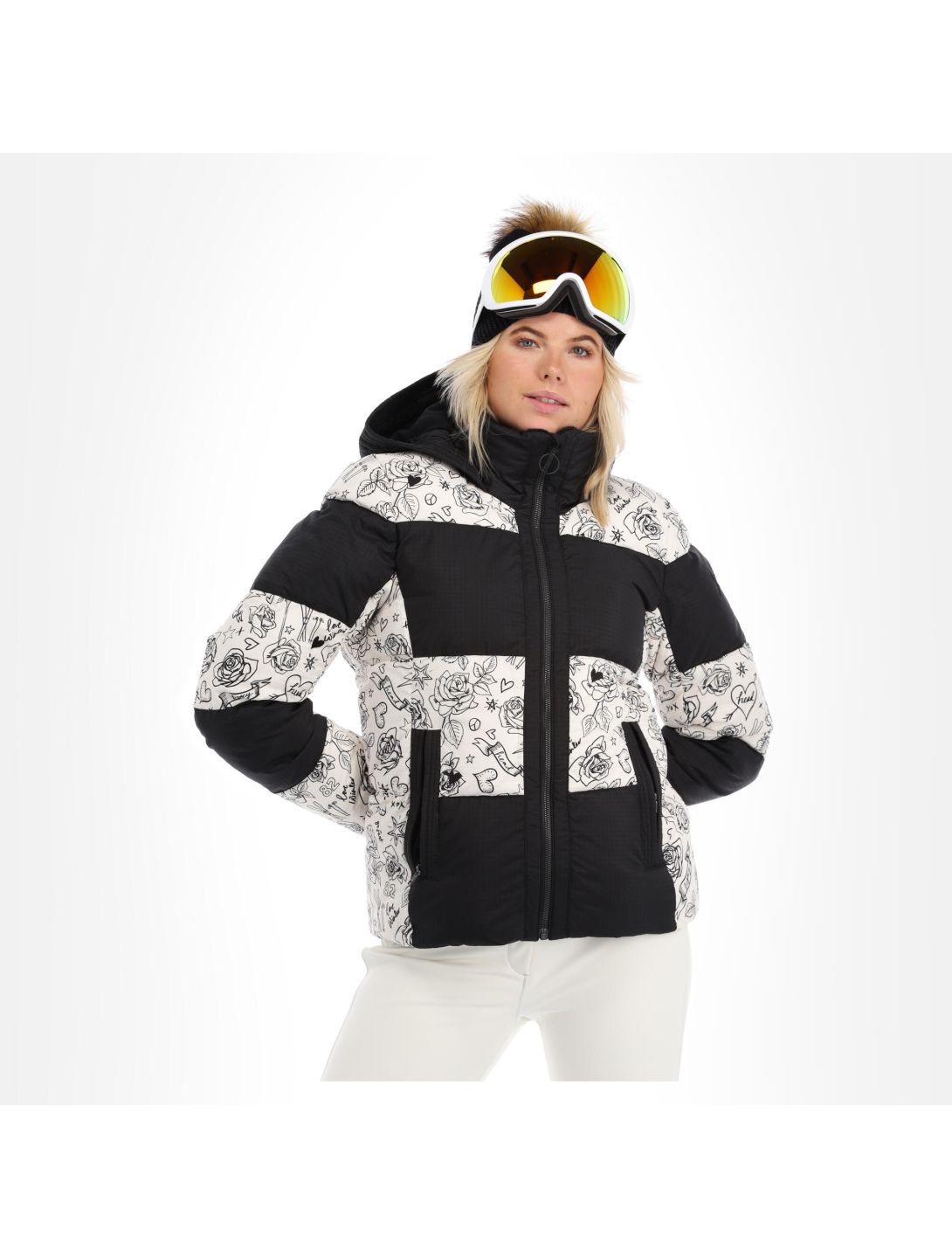 Head, Ashley ski-jas dames legacy print ivory wit 