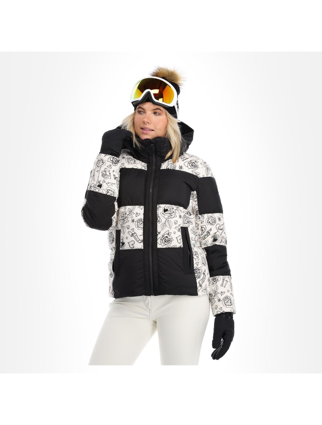 Head, Ashley ski-jas dames legacy print ivory wit 