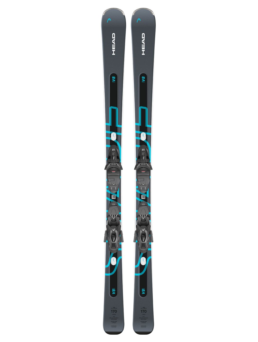 Head, Shape e-V8 SW + PR 11 GW ski's unisex Grey Blue 