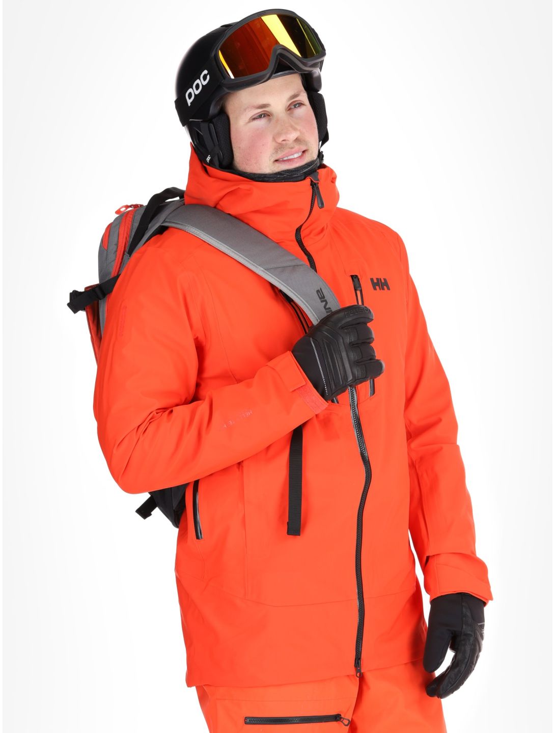 Helly Hansen, Alpha 3L Long Shell AB Hardshell jas heren Cherry Tomato Oranje 