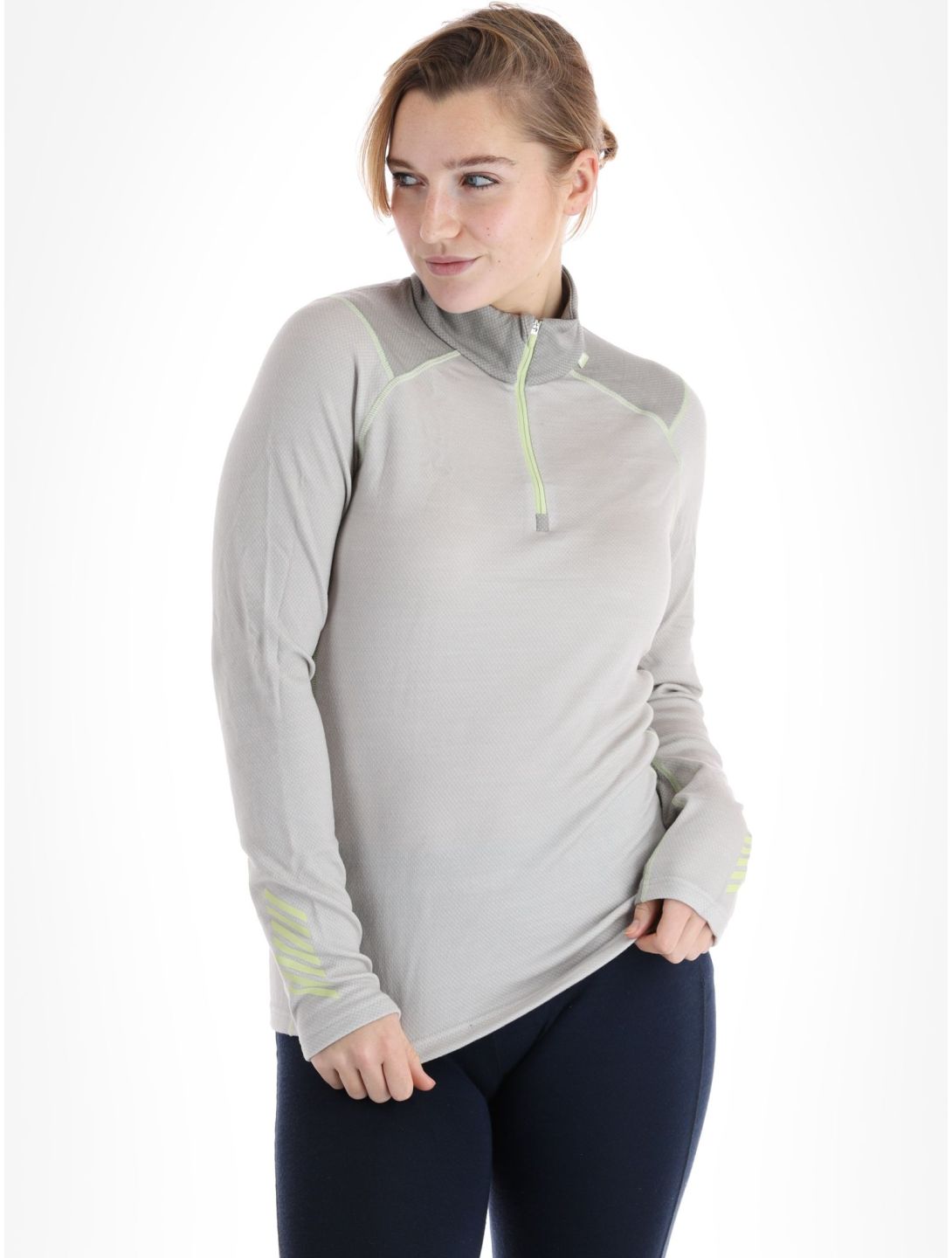 Helly Hansen, Lifa Merino Midweight 1/2 Zip skipully dames Mellow Grey grijs 