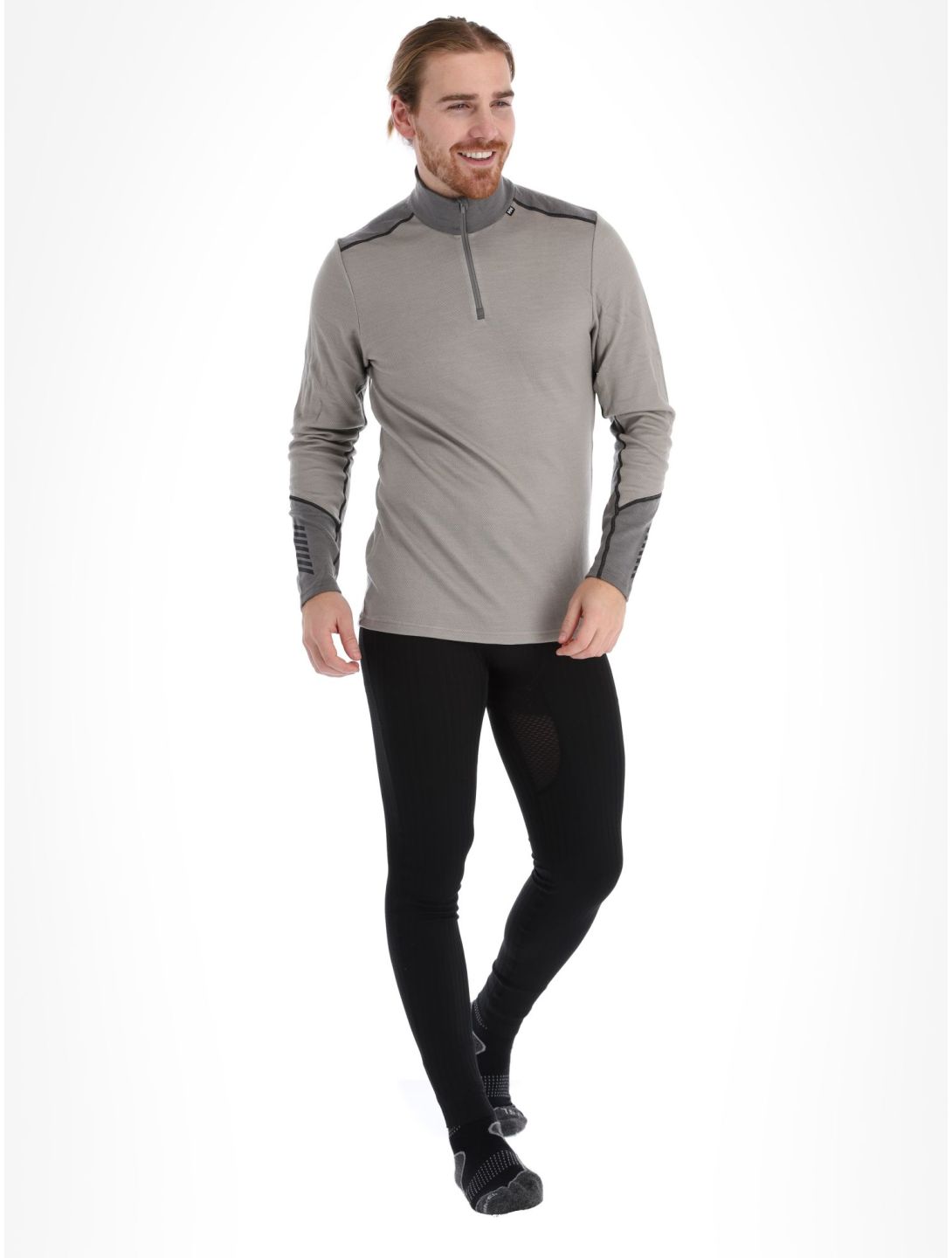 Helly Hansen, Lifa Merino Midweight 1/2 Zip GA Ski pully heren Terrazzo Grijs 