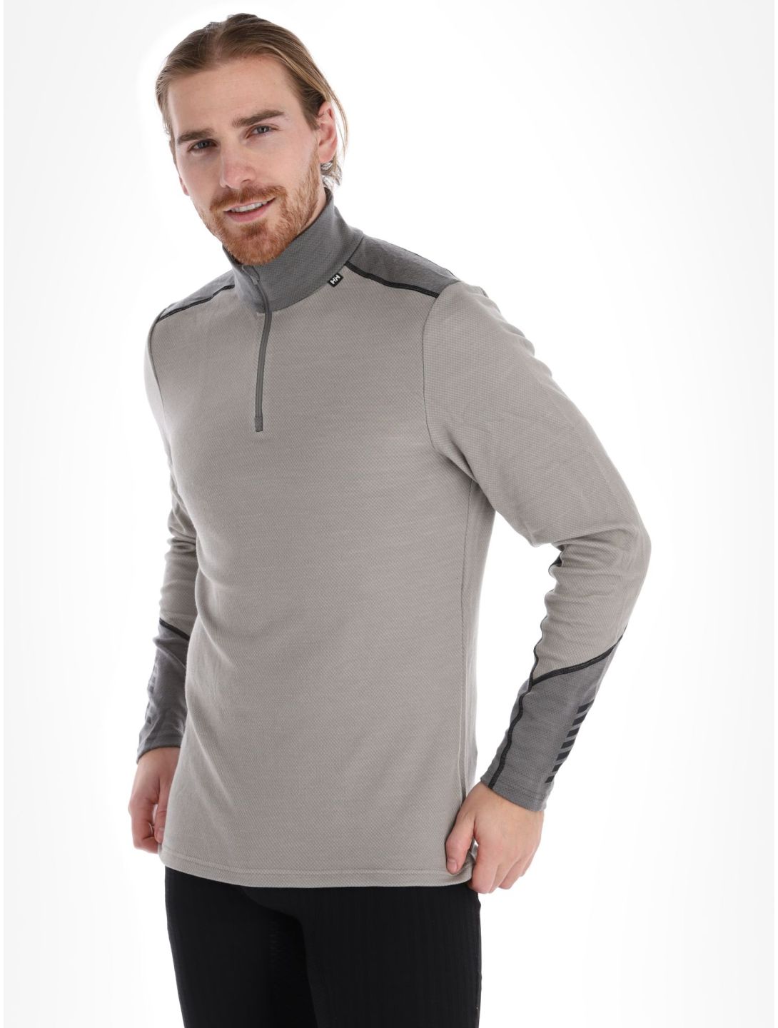 Helly Hansen, Lifa Merino Midweight 1/2 Zip GA Ski pully heren Terrazzo Grijs 