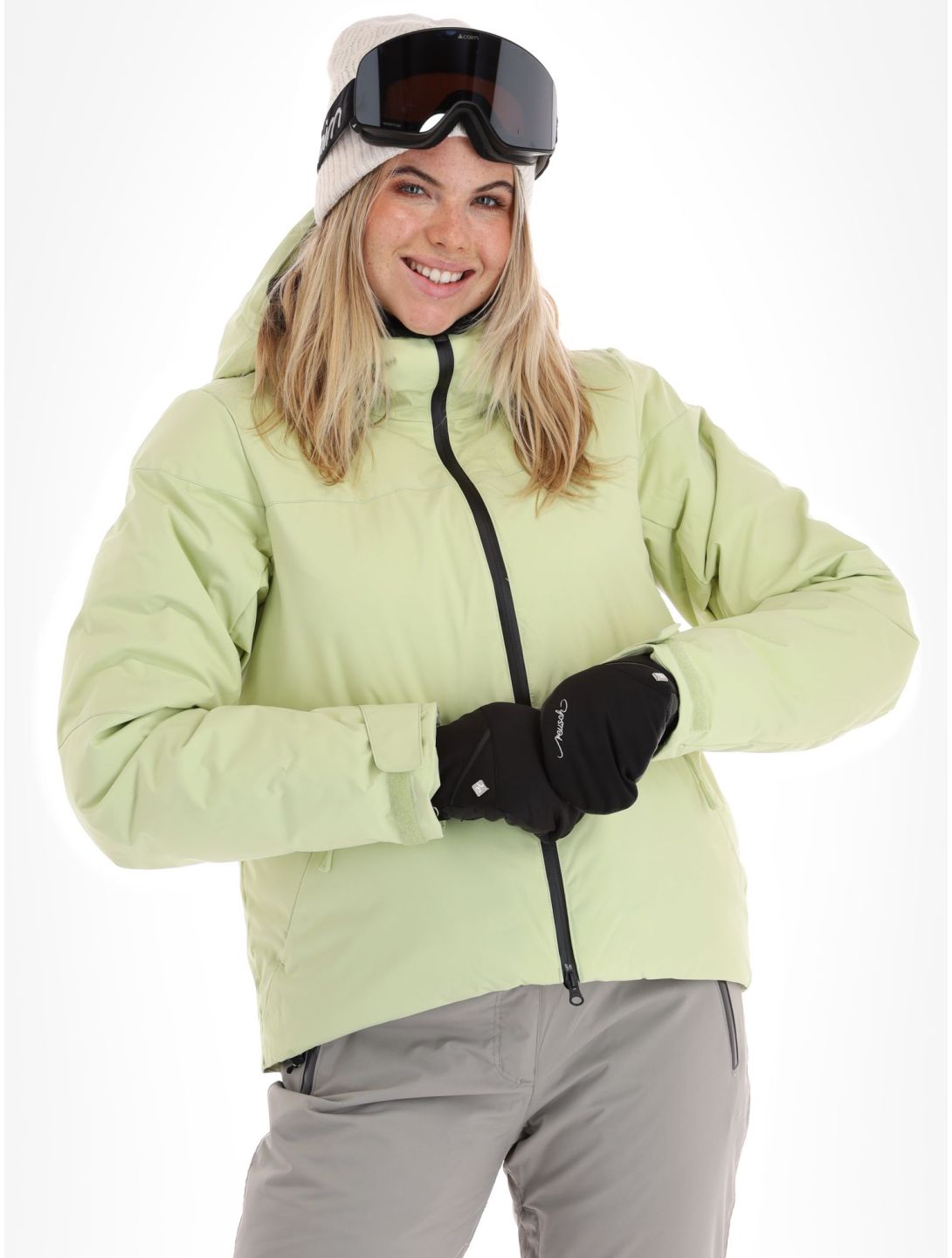 Helly Hansen, Nora Short Puffy ski-jas dames Iced Matcha groen 