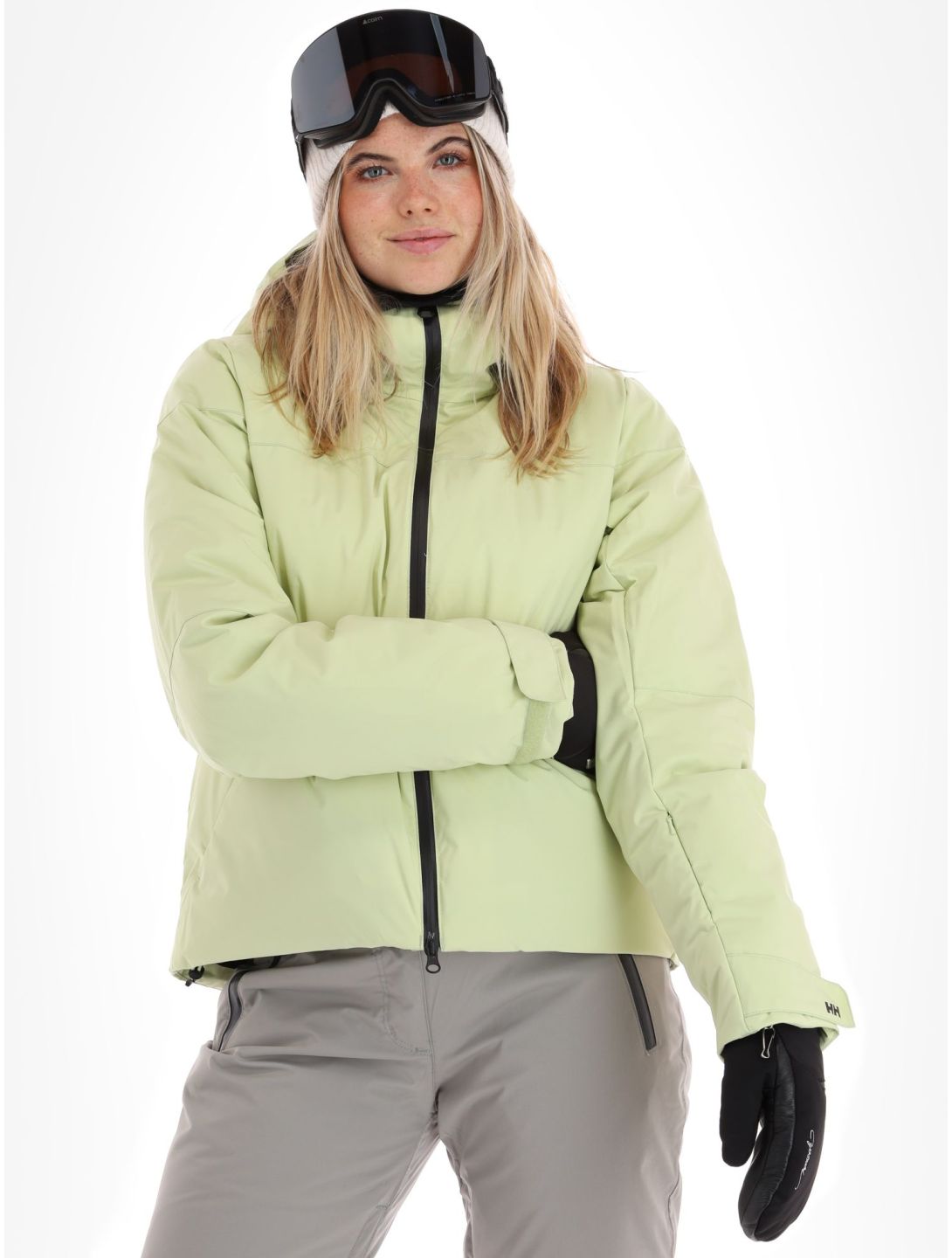 Helly Hansen, Nora Short Puffy ski-jas dames Iced Matcha groen 