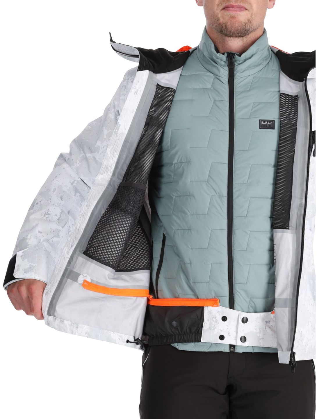 Helly Hansen, Sogn Shell 2.0 AB Hardshell jas heren Grey Fog Snow Camo AOP Grijs, Wit 