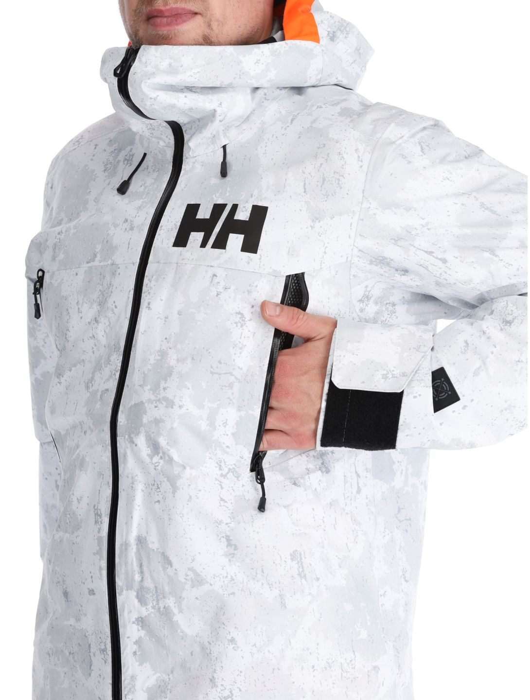 Helly Hansen, Sogn Shell 2.0 AB Hardshell jas heren Grey Fog Snow Camo AOP Grijs, Wit 