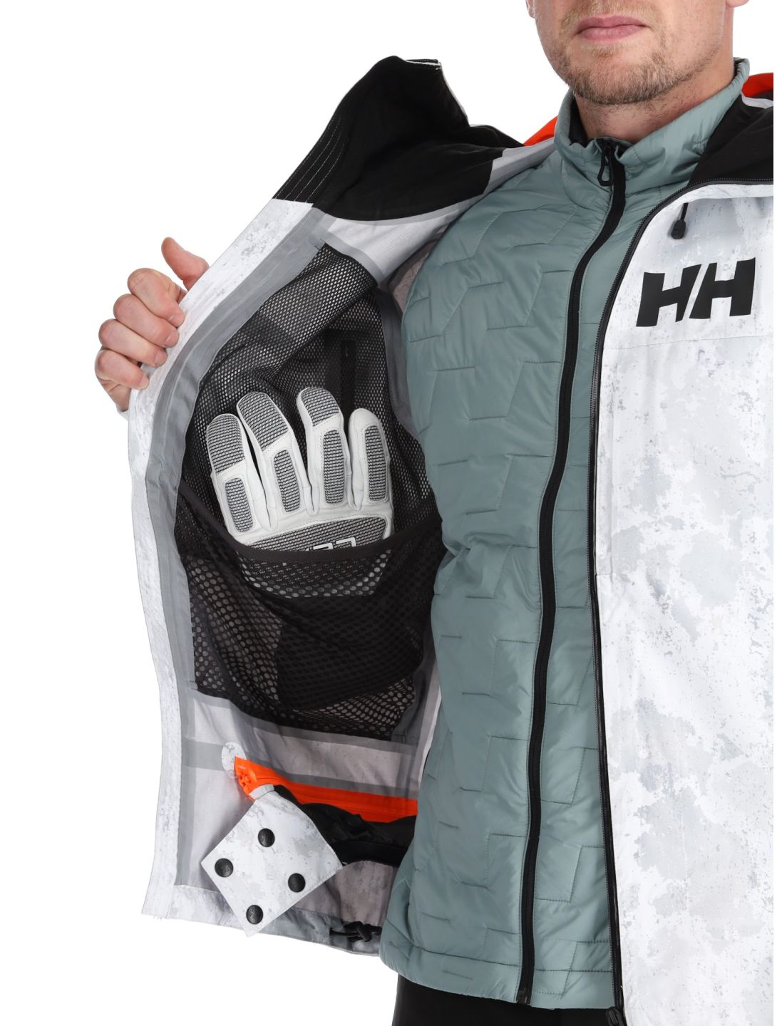 Helly Hansen, Sogn Shell 2.0 AB Hardshell jas heren Grey Fog Snow Camo AOP Grijs, Wit 