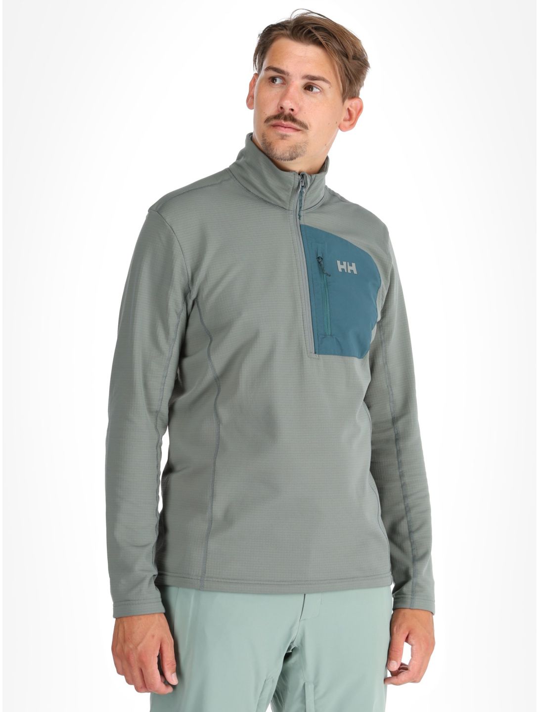 Helly Hansen, Versalite 1/2 Zip skipully heren Grey Cactus grijs, groen 