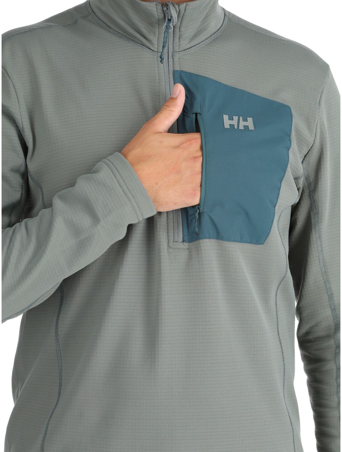 Helly Hansen, Versalite 1/2 Zip skipully heren Grey Cactus grijs, groen 