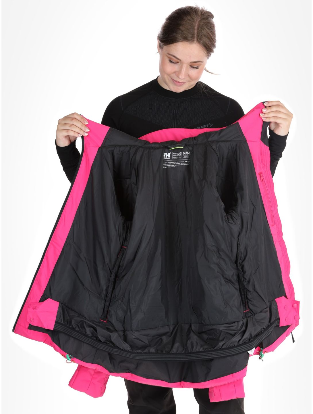 Helly Hansen, W Alpine Insulated AA Jas gevoerd dames Dragon Fruit Black Roze, Zwart 