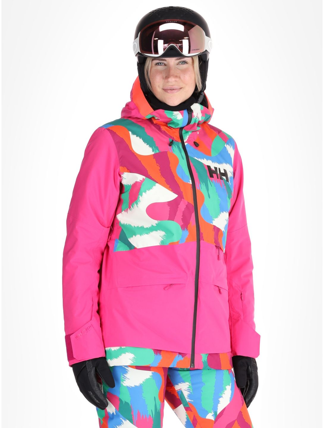 Helly Hansen, W Powchaser 2.0 ski-jas dames JPB AOP multicolor, roze 