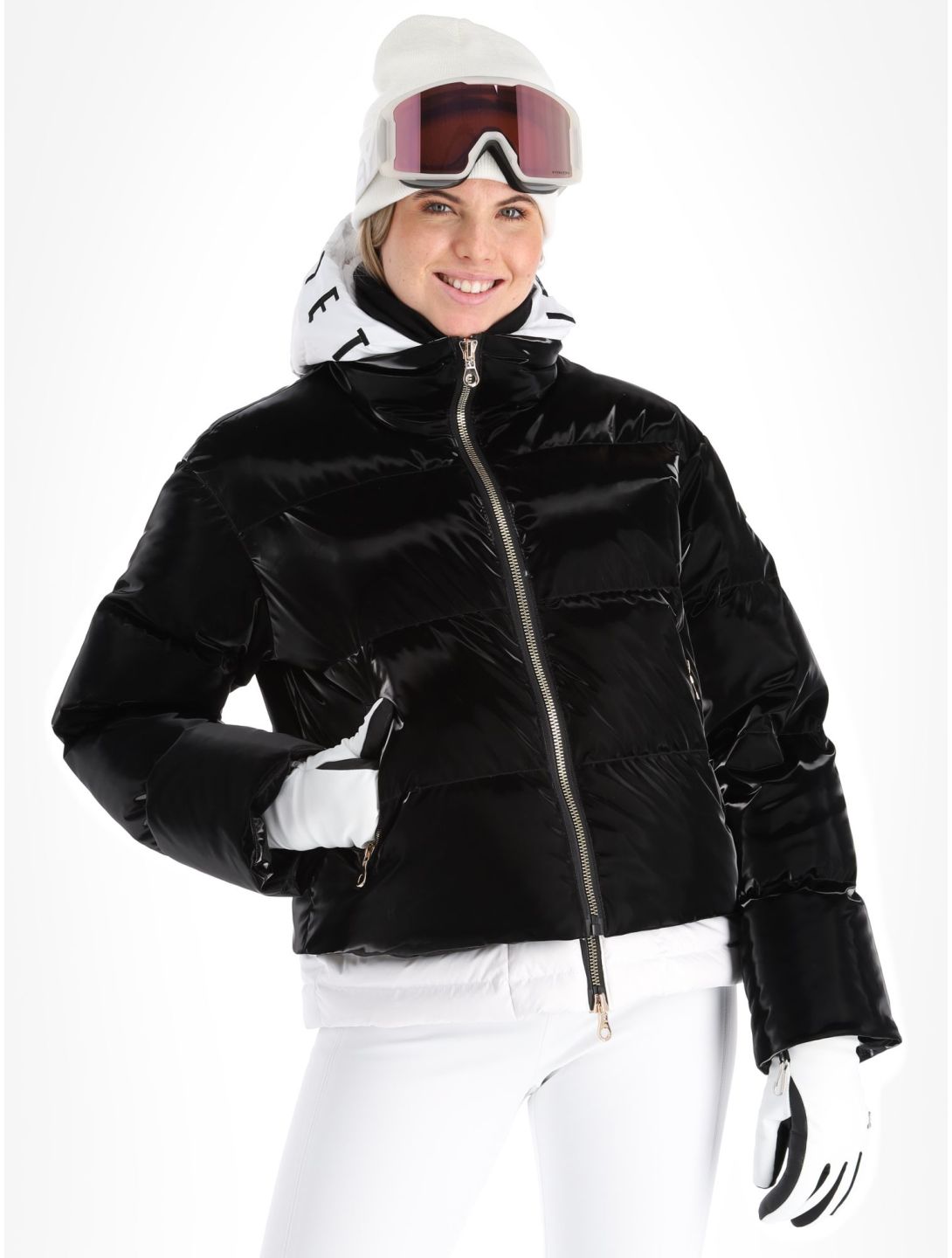 High Society, Ally ski-jas dames Black / White wit, zwart 