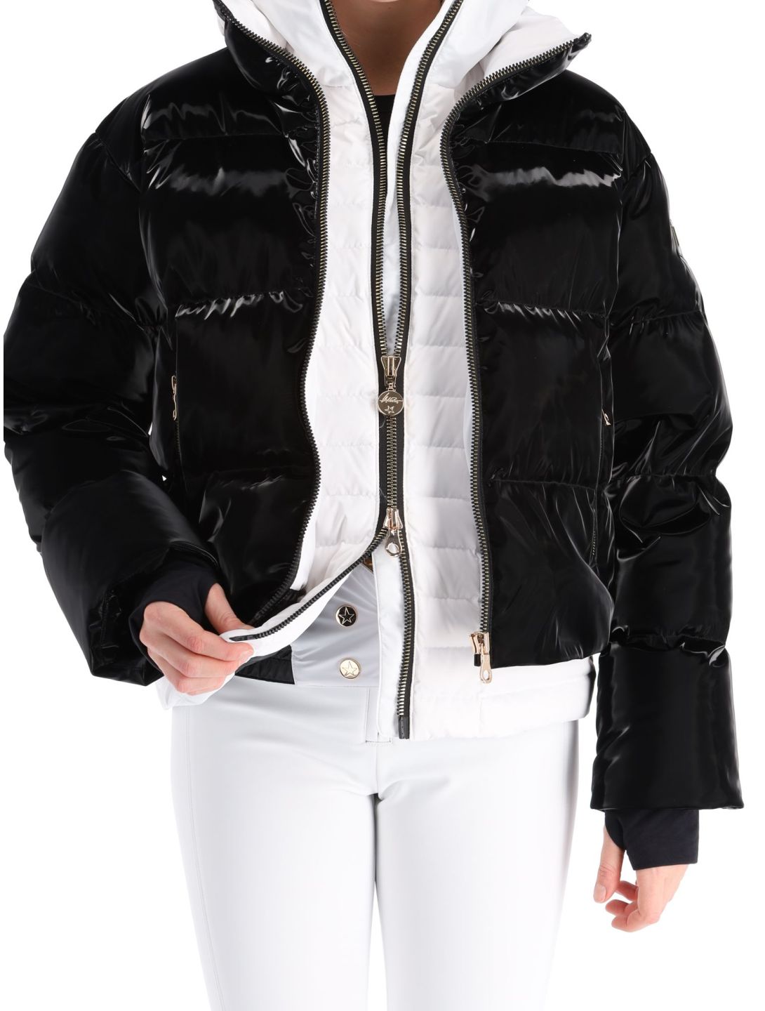 High Society, Ally ski-jas dames Black / White wit, zwart 